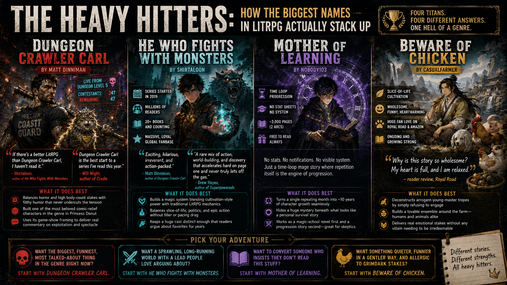 The Heavy Hitters: How the Biggest Names in LitRPG Actually Stack Up cover