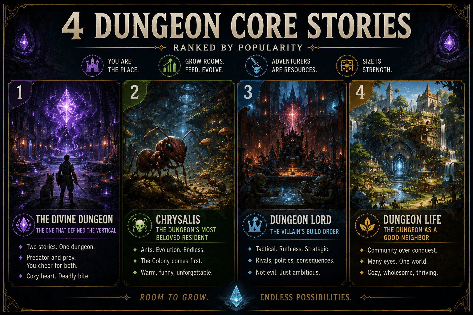 Four Dungeon-Core Series, Ranked — You Are the Dungeon cover